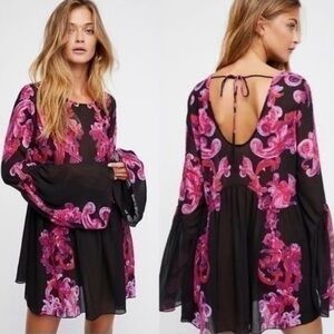 Free People Printed Symphony Slip Dress